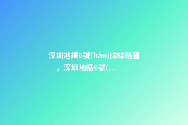 深圳地鐵6號(hào)線線路圖，深圳地鐵6號(hào)線支線開通